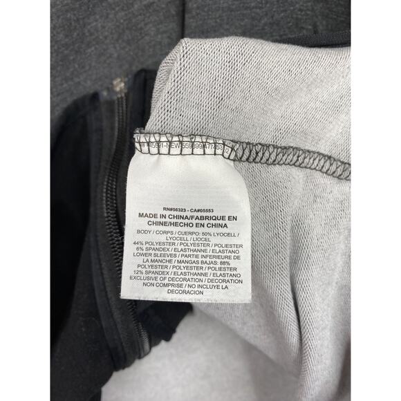 Nike Dri-Fit Sweatshirt Womens L Gray Black Full Zip Pocket Cowl Neck Thumbholes - Picture 10 of 12